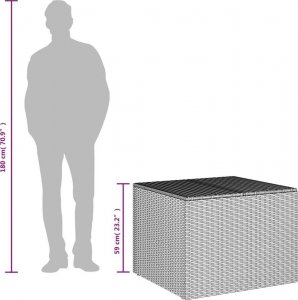 Skrzynia ogrodowa vidaXL Skrzynia ogrodowa, szara, 291 L, polirattan 10