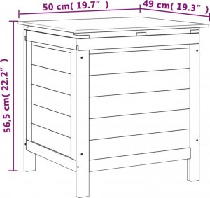 Skrzynia ogrodowa vidaXL Skrzynia ogrodowa, brąz, 50x49x56,5 cm, lite drewno jodłowe 8