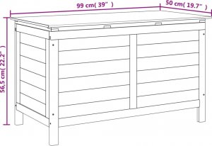 Skrzynia ogrodowa vidaXL Ogrodowa skrzynia na poduszki, 99x50x56,5 cm, drewno jodłowe 8