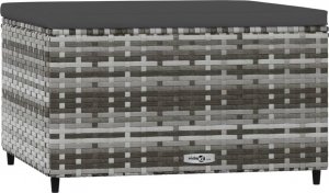 vidaXL Podnóżki ogrodowe z poduszkami, 2 szt., szare, polirattan 3