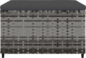 vidaXL Podnóżki ogrodowe z poduszkami, 2 szt., szare, polirattan 4