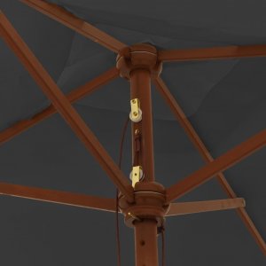 vidaXL Parasol ogrodowy na drewnianym słupku, antracyt, 198x198x231 cm 5