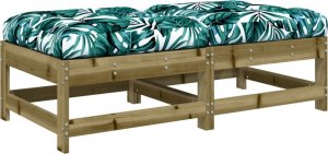 vidaXL Podnóżki ogrodowe z poduszkami, 2 szt., impregnowana sosna 2