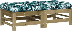 vidaXL Podnóżki ogrodowe z poduszkami, 2 szt., impregnowana sosna 2