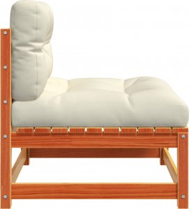 vidaXL Sofy ogrodowe bez podłokietników, z poduszkami, 2 szt., brąz 6