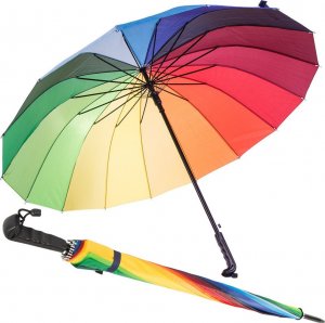 Verk Group Duży parasol parasolka tęczowa wytrzymała automat Duży parasol parasolka tęczowa wytrzymała automat 1