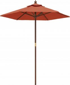 vidaXL Parasol ogrodowy na drewnianym słupku, terakotowy, 196x231 cm 2