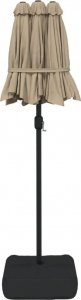 vidaXL Parasol ogrodowy podwójny z LED, taupe, 316x240 cm 7