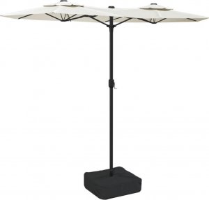 vidaXL Parasol ogrodowy podwójny z LED, piaskowa biel, 316x240 cm 2
