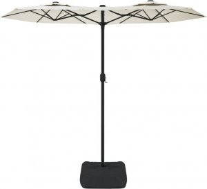 vidaXL Parasol ogrodowy podwójny z LED, piaskowa biel, 316x240 cm 4