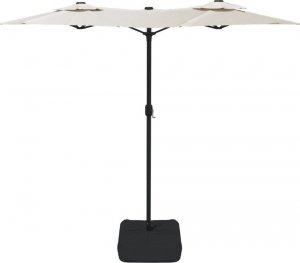 vidaXL Parasol ogrodowy podwójny z LED, piaskowa biel, 316x240 cm 5