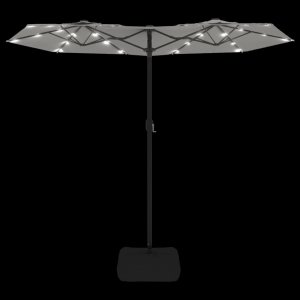 vidaXL Parasol ogrodowy podwójny z LED, piaskowa biel, 316x240 cm 6
