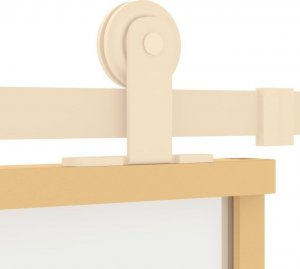 vidaXL Drzwi przesuwne, złote, 76x205 cm, mrożone szkło ESG, aluminium 7