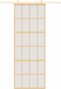 vidaXL Drzwi przesuwne, złote, 76x205 cm, mrożone szkło ESG, aluminium 3