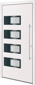 vidaXL Drzwi wejściowe, białe, 110x210 cm, aluminium i PVC 2