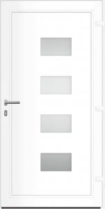 vidaXL Drzwi wejściowe, białe, 110x210 cm, aluminium i PVC 4