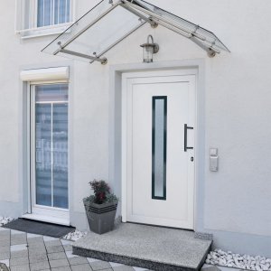 vidaXL Drzwi wejściowe, białe, 88x200 cm, PVC Lumarko! 1