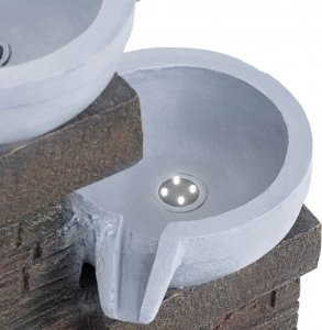 Hillvert Fontanna ogrodowa solarna z oświetleniem LED 3 misy 3 W Fontanna ogrodowa solarna z oświetleniem LED 3 misy 3 W 3