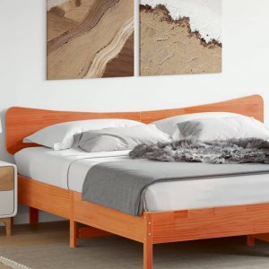 vidaXL Wezgłowie do łóżka, woskowy brąz, 180 cm, lite drewno sosnowe 1