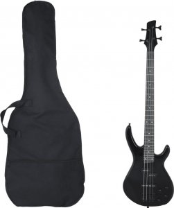 vidaXL Gitara basowa dla początkujących, z torbą, czarna, 4/4, 46" Lumarko! 1