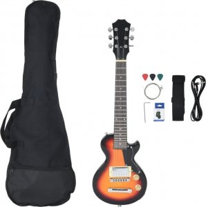 vidaXL Gitara elektryczna z pokrowcem, brązowo-częściowyarna, 3/4, 30" 2