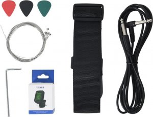 vidaXL Gitara elektryczna z pokrowcem, brązowo-częściowyarna, 3/4, 30" 9