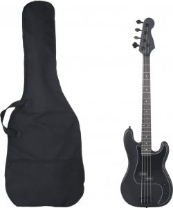 vidaXL Gitara basowa dla początkujących, z torbą, czarna, 4/4, 46" Lumarko! 1