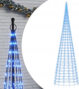 vidaXL Choinka z lampek, na maszt, 3000 niebieskich LED, 800 cm 2