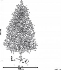 Beliani Ośnieżona sztuczna choinka 240 cm biała BASSIE 4