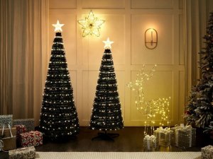 Beliani Sztuczna choinka z kolorowymi światełkami Smart LED i aplikacją 188 cm SAARLOQ 2