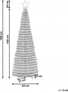 Beliani Sztuczna choinka z kolorowymi światełkami Smart LED i aplikacją 188 cm SAARLOQ 7