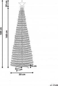 Beliani Sztuczna choinka z kolorowymi światełkami Smart LED i aplikacją 188 cm SAARLOQ 9