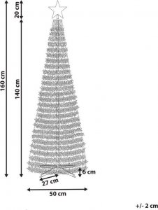 Beliani Sztuczna choinka z kolorowymi światełkami Smart LED i aplikacją 160 cm SAARLOQ 8