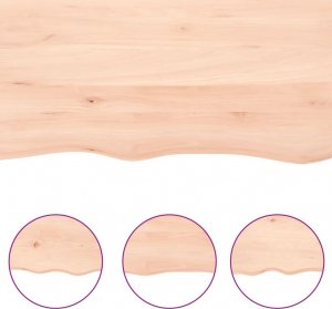 vidaXL Blat do łazienki, 40x40x(2-6) cm, surowe, lite drewno 5