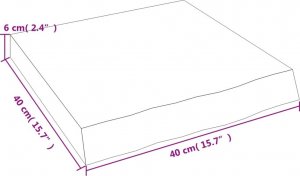 vidaXL Blat do łazienki, 40x40x(2-6) cm, surowe, lite drewno 8