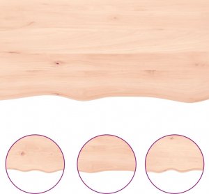 vidaXL Blat do łazienki, 80x40x(2-6) cm, surowe, lite drewno 5