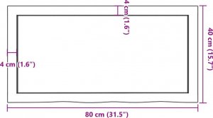 vidaXL Blat do łazienki, 80x40x(2-6) cm, surowe, lite drewno 9