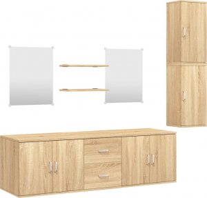 vidaXL vidaXL 7-częściowy zestaw mebli łazienkowych, kolor dębu 2