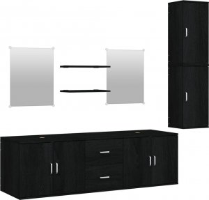 vidaXL 7-częściowy zestaw mebli łazienkowych, czarny 2