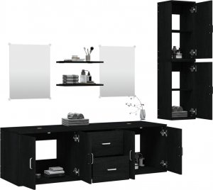 vidaXL 7-częściowy zestaw mebli łazienkowych, czarny 3