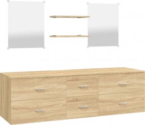 vidaXL vidaXL 5-częściowy zestaw mebli łazienkowych, kolor dębu 2