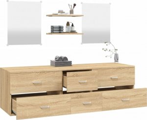 vidaXL vidaXL 5-częściowy zestaw mebli łazienkowych, kolor dębu 3