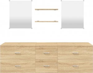 vidaXL vidaXL 5-częściowy zestaw mebli łazienkowych, kolor dębu 4