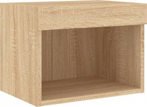 vidaXL 4-cz. zestaw mebli TV z oświetleniem LED, dąb sonoma 8