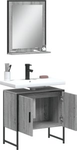 vidaXL 2-częściowy zestaw szafek łazienkowych, szary dąb sonoma 4