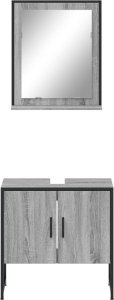 vidaXL 2-częściowy zestaw szafek łazienkowych, szary dąb sonoma 6
