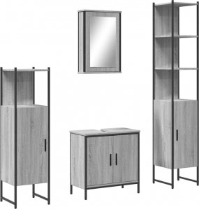 vidaXL 4-częściowy zestaw mebli łazienkowych, szary dąb sonoma 2