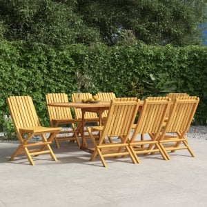 TRITON Składane krzesła ogrodowe, 8 szt., 47x47x89 cm, drewno tekowe 1
