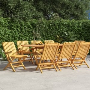TRITON Składane krzesła ogrodowe, 8 szt., 61x67x90 cm, drewno tekowe 1