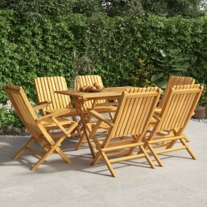 TRITON Składane krzesła ogrodowe, 6 szt., 61x67x90 cm, drewno tekowe 1